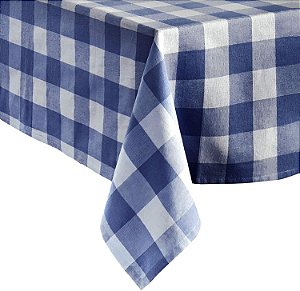 Toalha de mesa Elrene Home Fashions Farmhouse Living Buffalo Check, 60 x 120, Azul/Branco