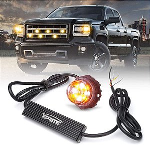 Luzes Estroboscópicas de LED Escondidas em Âmbar Branco Xprite, Kit de Luzes de Advertência de Perigo de Emergência para Grade Farol Traseira, Montagem Superficial, Veículos de Construção, Guinch