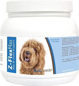 Suplemento Mastigável para Quadris e Articulações Labradoodle Z-Flex Max, 100 unidades, da Healthy Breeds