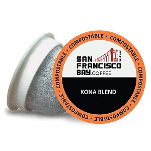 Cápsulas de café compostáveis San Francisco Bay - Mistura de Kona (80 unidades) Compatível com K Cup, incluindo Keurig 2.0, Torra Média