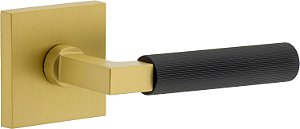 Viaggio 603045 Quadrato Rosette Privacidade Alavanca Fluted Contempo, 2 3/4, Latão Escovado/Preto Fosco