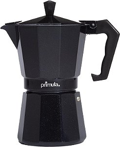 Cafeteira de fogão clássica Primula para fazer café expresso e café, Moka Pot para preparar café italiano e cubano, greca cafeteira, 6 xícaras de café expresso, preto.