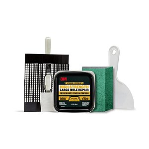 Kit de Reparo de Furos Grandes de Alta Resistência 3M, Kit Fácil de Reparo para Parede, Embarca em seu Próprio Recipiente Branco 32 oz
