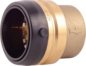 Tampa de Pressão SharkBite de 1-1/2 polegadas, Conexão Rápida em Latão para Encanamento, Tubo PEX, Cobre, CPVC, PE-RT, HDPE, UXL0441