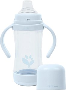 green sprouts® Copo de Vidro e Broto Ware® Sip & Straw 5oz, 6 meses+, Plástico à Base de Plantas, Silicone Curado com Platina, Seguro para Lava-louças, Cresce com o Bebê, Test