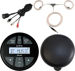 Pacote de Áudio Outdoor Marítimo Completo, Receptor e Capa