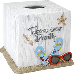 Avanti Linens - Capa de Caixa de Lenços, Decoração de Banheiro Inspirada na Praia (Coleção Beach Mode)