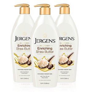 Manteiga de Karité Infundida em Óleo Base Jergens 16.8 oz, Pacote com 3 unidades