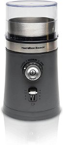 Moinho de Café Elétrico Hamilton Beach para Grãos, Especiarias e Mais, com Múltiplas Configurações de Moagem para até 14 Xícaras, Câmara de Aço Inoxidável Removível, Cinza (