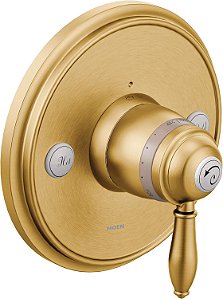 Kit de Acabamento para Válvula Termostática Moen TS32110BG Weymouth ExactTemp, Válvula Necessária, Ouro Escovado