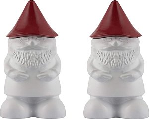 Tocha de mesa decorativa TIKI Brand 2-Pack Gnome, para iluminação ao ar livre em pátio, quintal, 7 polegadas, vermelha e branca, 1120166