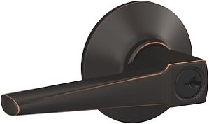Fechadura de entrada com chave, alavanca Eller com guarnição de Plymouth, bronze envelhecido SCHLAGE F51A ELR 716 PLY