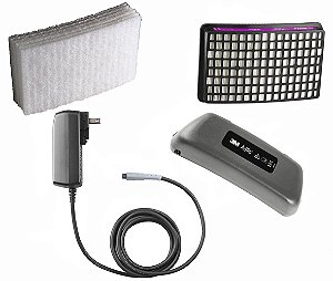 Kit de Bateria para Respirador Purificador de Ar com Alimentação 3M, Bateria de Íon de Lítio PAPR, Carregador Inteligente, Filtro de Partículas de Alta Eficiência e Pré-Filtros