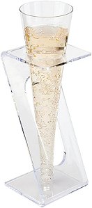 Taças de Champanhe de Plástico de 4 Onças da Restaurantware, 100 Copos Descartáveis Médios para Mimosas - Suportes e Bases de Taças Vendidos Separadamente, Copos de Brinde de Plástico Resistente e Transparent