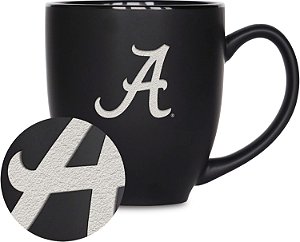 Caneca Bistrô Fosca de 15oz da Rico Industries NCAA  - Para Bebidas Quentes ou Frias - Logo da Equipe Gravado Para Sensação Única