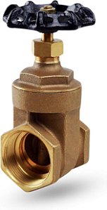 Válvula de gate pesada Midline Valve 429U223 com manivela, fechamento de água 1 polegada, conexões FIP de latão fundido.