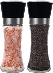 Conjunto de moedor de sal rosa e pimenta preta Himalayan Chef, Transparente, Médio