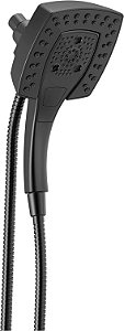 Chuveiro manual de mão dupla Delta Faucet 5-Setting In2ition 2 em 1 com mangueira, cabeça de chuveiro preta, combinação de chuveiro manual, dock magnético, 2,5 GPM, preto