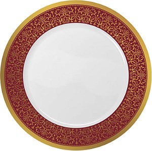 Placas Combo Majestic de Borgonha e Dourado Exclusivas - 10,25 e 7,5 (Pacote Combo de 32 Peças) - Qualidade Premium - Ideal para Celebrações Inesquecíveis