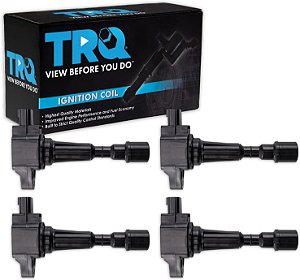 Kit de ajuste direto de 4 bobinas de ignição por centelha do motor TRQ compatíveis com o Mazda 2 1.5L novo