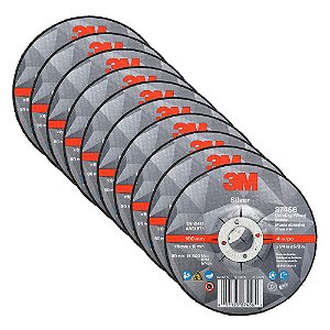Roda de esmerilamento Cubitron 3M Silver, centro rebaixado - para esmerilhadeira de ângulo reto - 4 de diâmetro x 1/4 de espessura x furo do eixo de