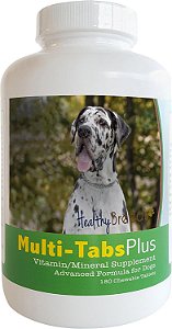 Suplemento mastigável Healthy Breeds Great Dane Multi-Tabs Plus com 180 comprimidos