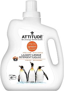 Detergente de lavanderia ATTITUDE, Verificado pela EWG, fórmula à base de plantas e minerais, compatível com lavadoras HE, produtos domésticos veganos e livres de crueldade, aroma de Citrus, 36 cargas