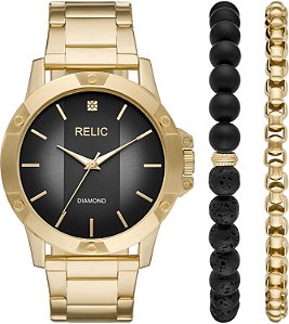 Relic by Fossil - Relógio masculino Rylan de aço inoxidável com acentos de diamante