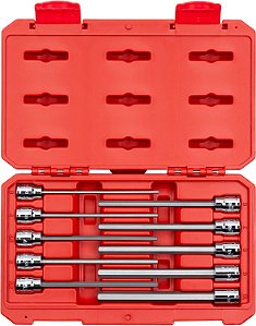 Conjunto de soquetes de bits hexagonais longos de 3/8 polegadas TEKTON, 10 peças (3-10 mm) | SHB91302
