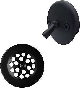 Conjunto de acabamento para banheira com alavanca de tripulação Westbrass R92-62 3-1/8 com placa de overflow de 2 furos, preto fosco