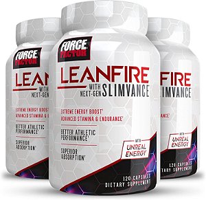 FORCE FACTOR LeanFire com Next-Gen SLIMVANCE, Pacote com 3, Comprimidos de Energia Avançada com Vitaminas B e Cafeína para Acelerar o Metabolismo, Melhorar o Foco e Desempenho no