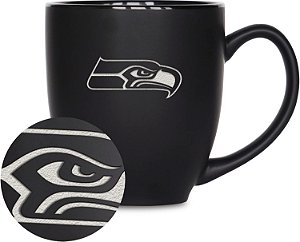 Caneca Bistrô Fosca 15oz NFL Football da Rico Industries - Para Bebidas Quentes ou Frias - Logo da Equipe Gravado para Sensação Única
