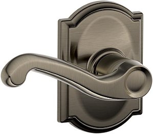 Coleção Camelot Flair alavanca de passagem, pewter antigo