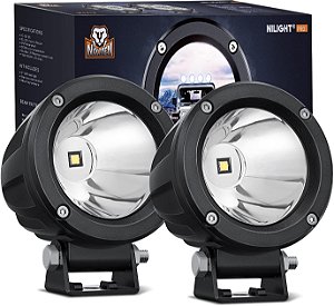 Luzes de LED para motocicleta Nilight 2PCS 3 polegadas redondo Luz de neblina LED off-road 1065LM Luzes de condução EMC integradas Luz auxiliar para motocicleta SUV ATV Caminhão Barco Trator Emp