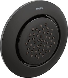 Moen Mosaic Spray Corporal de Única Função Redondo Acabamento Fosco Preto, Válvula Necessária, TS1322BL