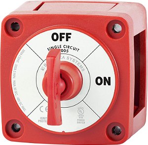 Interruptor de bateria Blue Sea Systems 6005 série m ON/OFF com chave, vermelho