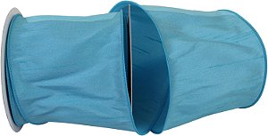Fita com Fio de Borda com Fio Dupioni Supreme Ribbon, 4 Polegadas X 10 Jardas, Água