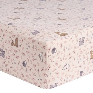 Trend Lab Autumn Forest Deluxe Lençol de Berço com Elástico de Flanela, Pêssego