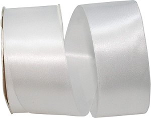 Fita Dupla Face de Cetim Allure 5000-030-16K da Reliant Ribbon, 2-1/4 Polegadas por 50 Jardas, Branca