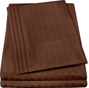 Lençóis de Rainha Listrados Dobby - 6 Peças 1500 Supreme Collection em Microfibra Escovada Fina de Bolso Profundo Conjunto de Lençóis de Rainha - 2 Capas de Travesseiro Extra, Ó