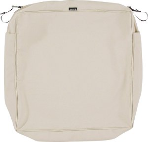 Capa de almofada de assento quadrado para jantar ao ar livre Classic Accessories Montlake FadeSafe FadeSafe Resistente à água 25 x 25 x 5 Polegadas, Bege Antigo, Capa de almofada para móveis de pátio