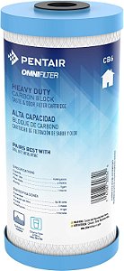 Filtro de água de carbono Pentair OMNIFilter CB6, Bloco de carbono resistente de 10 para toda a casa, Cartucho de filtro de substituição de sabor e odor, 10 x 4,5, 1 Micron
