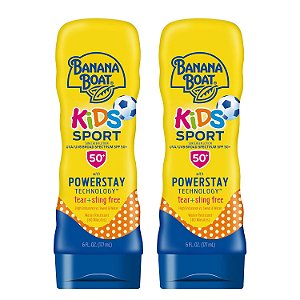 Loção protetora solar Banana Boat Kids Sport Sting-Free, Tear-Free, amplo espectro, FPS 50, 6oz (Pacote com 6 unidades, total de 12)