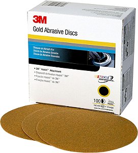 Disco 3M Hookit Gold 216U, 00916, 3 polegadas, Grão P220, 50 Discos, Discos Abrasivos Automotivos.