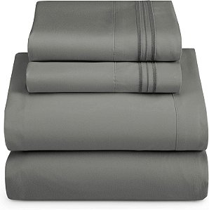 Conjunto de Lençóis para RV Short Queen Size da Hearth & Harbor - Conjunto de 4 Peças de Lençol de Cama, Lençóis de Luxo de Hotel com Dupla Escovação - Lençóis de Cama Extra Macios &