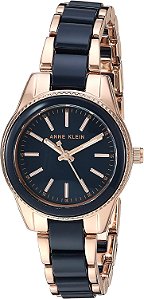 Relógio de pulseira de resina para mulheres, Anne Klein