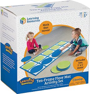 Conjunto de Atividades com Tapete de Quadro de 10, Recursos de Aprendizagem, Habilidades Matemáticas, 22 Peças, Idade 5+