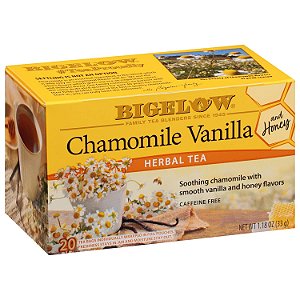 Chá de Ervas de Camomila, Baunilha com Mel da Bigelow Tea, Sem Cafeína, 20 Unidades (Embalagem com 6), Total de 120 Saquinhos de Chá