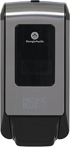 Dispensador manual de parede Pacific Blue Ultra para sabonete espumante e álcool em gel para as mãos, da GP PRO (Georgia-Pacific); Aço inoxidável escovado; 53060; 11,5 L x 5,6