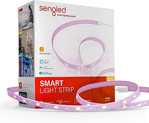 Tira de Luz Multicolorida Inteligente Sengled Smart Zigbee, 2M (6.56ft) Kit Base, Requer Hub, Também Funciona com Alexa e Google Assistant, RGBW, Extensível, Alta Luminosidade, 1400 Lum